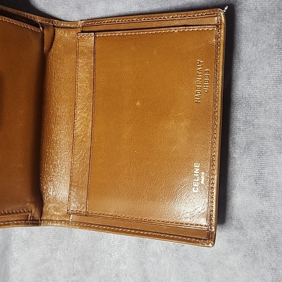 Celine Gold Doorknocker Mustard Yellow Kisslock Compact Snap Wallet - Picture 9 of 10